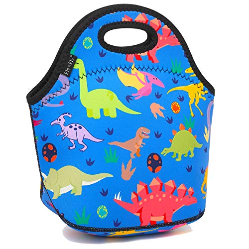 Neoprene Kids Lunch box Insulated Soft Bag Mini Cooler Thermal Meal Tote Kit for Boys (Dinosaur)