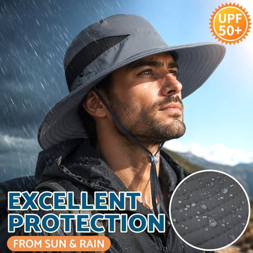 Sun Hats for Men Women Wide Brim Bucket Hat Beige (Beige (With Mesh))