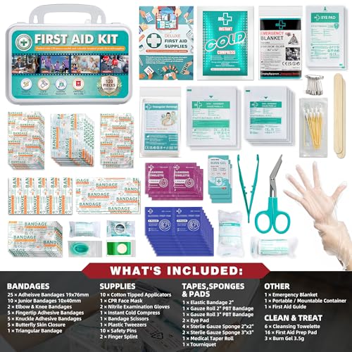 120 Pieces Hardcase First Aid Kit (120 Pieces)