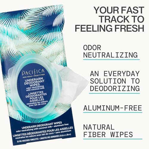 Beauty Coconut Milk & Essential Oils Underarm Deodorant Wipes (120 Count (Pack of 1))