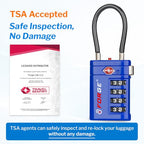 Open Alert TSA Approved Luggage Locks (Blue 4 PK)