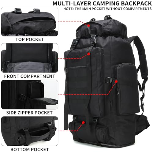 Hiking Backpack for Men 70L (100l-black)