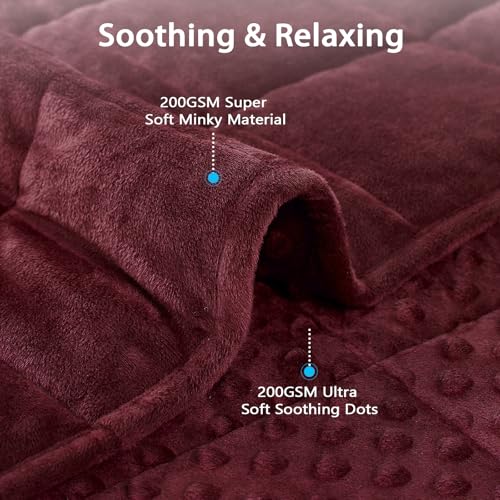 Weighted Blanket for Adult (24-garnet / 60" x 80" | 20lbs)