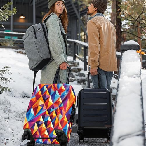 Colorful Geometric Luggage Cover (#8 / S(fits 20-22inch suitcase))