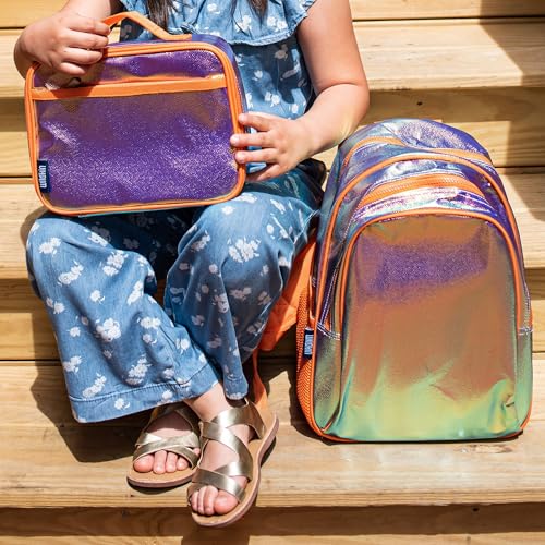 Kids Insulated Lunch Box (9.75 x 7 x 3.25 inches / Orange Shimmer)