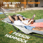 2 Person Double Hammock with Stand (Dark Gray)