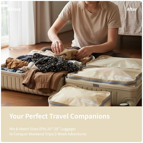 Packing Cubes for Travel 5 Set Vanilla Cream (Vanilla Cream / 5PCS)