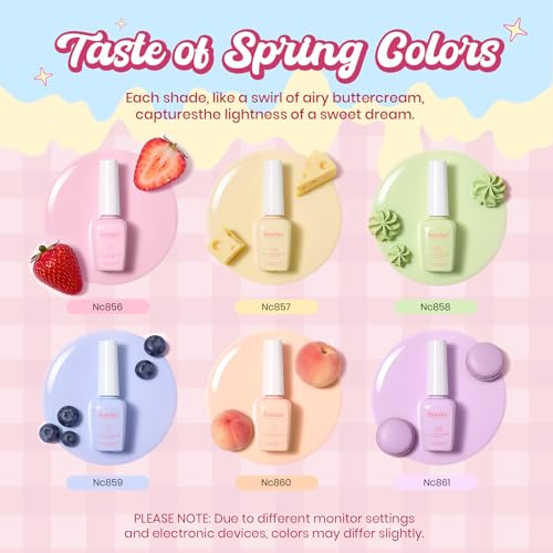 Beetles Pastel Gel Polish Set (A - Pink Yellow Blue | Taste of Spring)