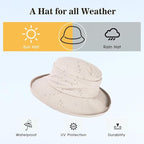 Comhats Rain Hat for Women Waterproof Wide Brim Sun Hats for Ladies UV - Image 2