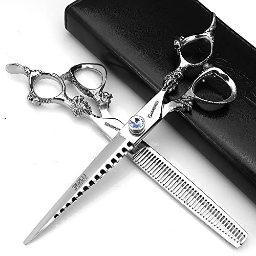 7/7.5/8/9 inch salon personalized scissors salon hair styling hair scissors stainless steel hair tools (7-inch 2pc-A) (7-inch 2pc-a)