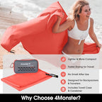 Quick Dry Travel Towel with Case & Carabiner (Brickred / 47.00" x 23.60")