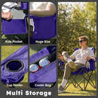 Oversized Folding Camping Chair for Adults (Deep Purple / Single Pack)