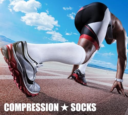 Compression Socks for Women & Men Circulation (XX-Large / 05 White/White/White)