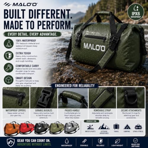 Malo’o Waterproof Dry Duffel (Orange / 100L)