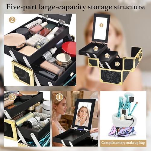 Makeup Train Case (Black Gold ARBS)