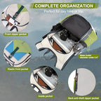 15L Hiking Backpack for Men Women Lightweight Foldable Small Daypack for Travel Camping Outdoor (Beige and Green / 15l)