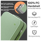 24 Inch Checked Luggage PC Hardshell Suitcases with Wheels for Travel Woman Men (Avocado Green TSA2 / 24-inch)