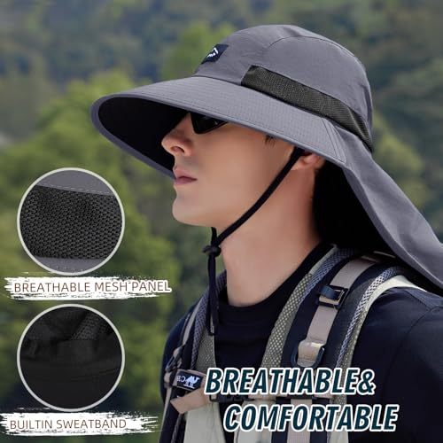 Outdoor Sun Hat for Men Women (1pack-darkgrey/Arm Sleeves)
