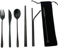 7 Pcs Portable Flatware Set, 304 Stainless Steel Cutlery Set Travel Utensils by Uniturcky