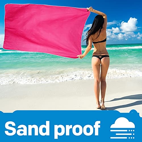 Microfiber Travel Camping Towels (Hot Pink / XXL: 72" x 32"+24" x 12")