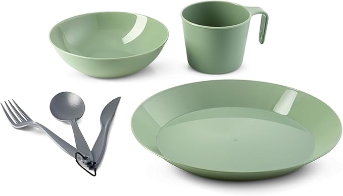 GSI Outdoors Cascadian 1 Person Table Set I 6-Piece Camping, Backpacking Mess by GSIOutdoors