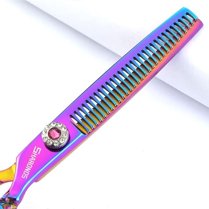 5.5/6 /7 Inch Purple Dragon Knight Professional Japanese Hair Scissors Barber Scissors Set (6 inch 3pc)