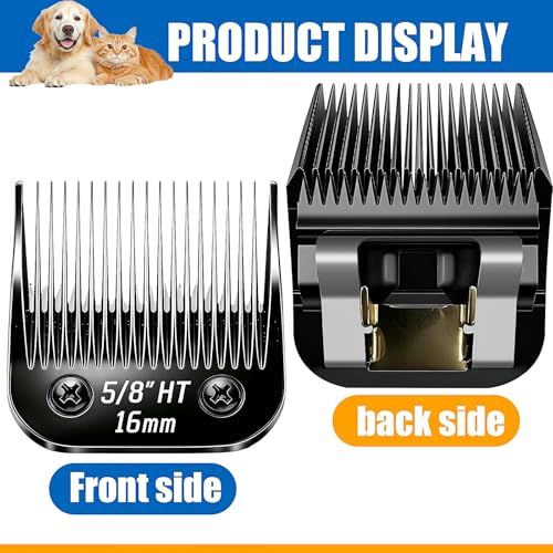 Dog Grooming Replacement Blades Compatible with Andis Dog Clippers (Black-5/8"HT / Black)