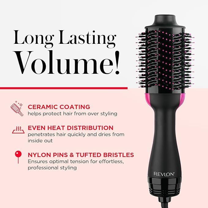 REVLON 1100 Watt 3 Heat 2 Speed Pro Collection One Step Ionic Hair Dryer and Volumizer