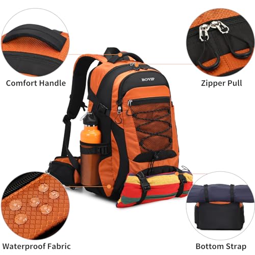 40L Hiking Backpack Waterproof Lightweight Daypack Travel Sports Camping Backpack for Men Women Orange (40L / Orange)