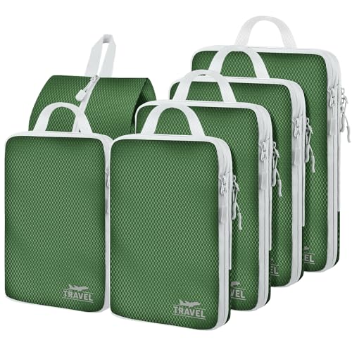 6 Set Compression Packing Cubes (Green-6pcs / Set of 6)