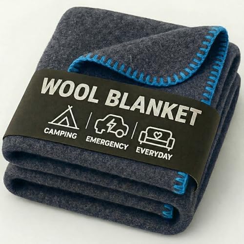 JMR Wool Camping Blanket (Navy / 66x90)