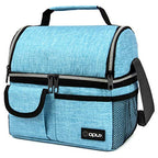 Insulated Lunch Bag Women Men (Heather Sea Blue)