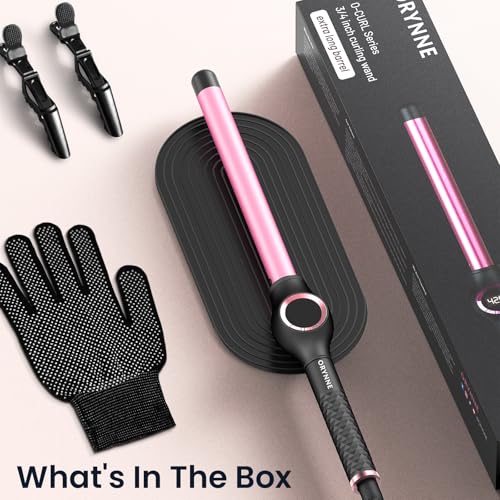 3 4 Inch Curling Wand for Long Hair (3/4" Pink&Black)