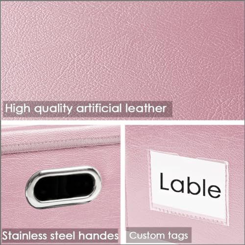 Large Stackable Storage Bins with Lids [5 (Pink / Large(5-Pack))