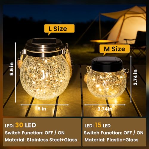 4 Pack M Size Solar Lantern Gifts for Women (M Size, 4 Pack)