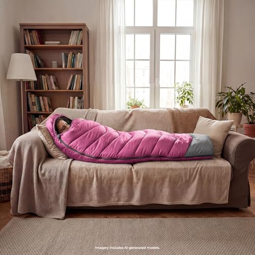 Cold Weather Sleeping Bags for Adults (Pink-5.3lb)