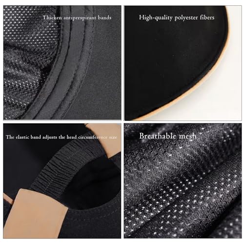 HUALBO Wide Brim Hats for Woman Foldable Hats Sun Hats for Women uv Protection Bowknot Bucket hat Adjustable hat with Ponytail Hole Black (Black)
