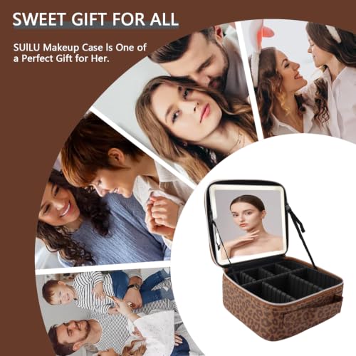 Makeup Bag with Led Mirror (Brown / with LED mirror)