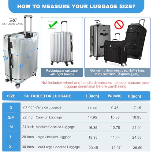 Clear PVC Suitcase Cover Protector (S/M / Clear PVC)