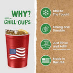 16 oz. Reusable Party Cups (Patriotic Red / 12 Count)
