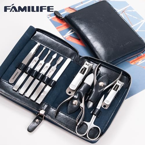 Stainless Steel Manicure Set 11 (Navy Blue)