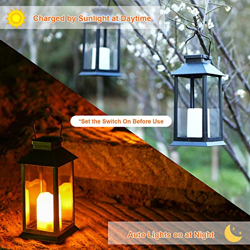 2 Pack Solar Lanterns (Black Modern)
