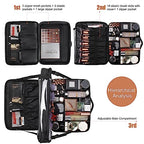 Large Makeup Organizer Profession Makeup Bag Extra Large Makeup Case with Adjustable Dividers (Super Large / Black with Plastic Dividers)