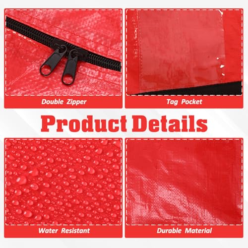 4 Pcs 149 Gallon Extra Large Moving Bags Heavy Duty Storage Bag (149 Gallon / Red)