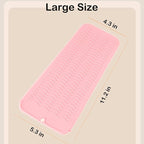 2 Heat Resistant Silicone Mat with Hanging Hole, Straightener Heat Resistant Travel Mat & Pouch for Curling Iron, Flat Iron and Other Hot Hair Styling Tools, 11 x 5 in, Pink+Gray