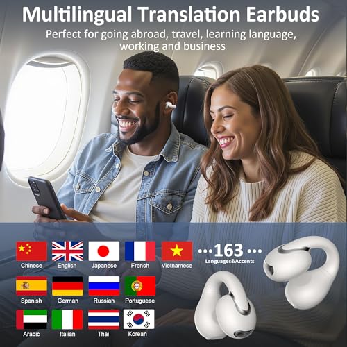 Language Translation Earbuds Real Time (White)