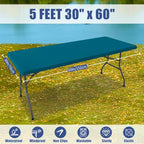 2 Pack Rectangle Spandex Fitted Table Cloth (Peacock Blue / 60" x 30" (Rectangular))