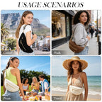 Black Crossbody Bag Corduroy Fanny Pack Vintage Sling Bag with Gold Zipper (Corduroy Black / Large)