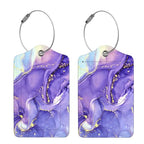 2 Pcs Luggage Tags for Suitcase (Purple Marble)