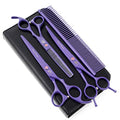 7" Dog Grooming Scissors Set with Rhinestone Accent (Violet)